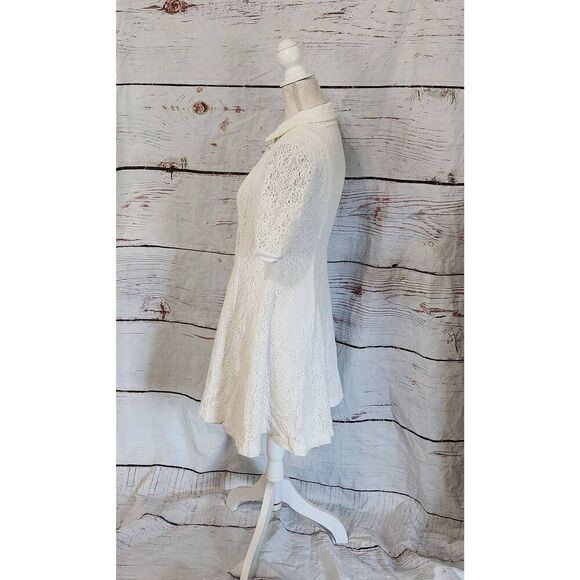 Gal Meets Glam Leighton Lace Shirt Dress Size 4 - Picture 4 of 7